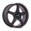 Petrol PE003 P2E 17x8 Matte Black with Red Lip Wheel for 5x108/5x114.3 Bolt Pattern