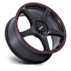 Petrol PE003 P2E Matte Black with Red Lip 19x8 Wheel with 5x108/5x114.3 Bolt Pattern and +40 Offset