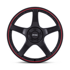 Petrol PE003 P2E Matte Black with Red Lip 19x8 Wheel with 5x108/5x114.3 Bolt Pattern and +40 Offset
