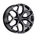 Performance Replicas PR176M 24x10 Inch Gloss Black Milled Wheel with 6x139.7 Bolt Pattern and 78.10mm Center Bore