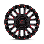 Fuel 1PC D829 Quake 18x9 Gloss Black Milled Red Tint Wheel with 6x135 Bolt Pattern and 87.10mm Center Bore