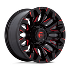 Fuel 1PC D829 QUAKE 18x9 Black Gloss with Red Milled Finish, 8x170 Bolt Pattern, +1 Offset