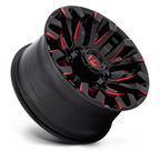 Fuel 1PC D829 QUAKE 18x9 Black Gloss with Red Milled Finish, 8x170 Bolt Pattern, +1 Offset