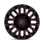 Fuel 1PC D829 QUAKE 18x9 Black Gloss with Red Milled Finish, 8x170 Bolt Pattern, +1 Offset