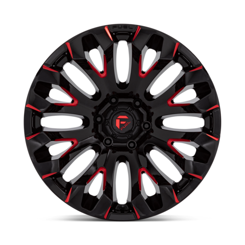 Fuel 1PC D829 Quake 18x9 Gloss Black Milled with Red Tint Wheel, 5x114.3 Bolt Pattern, +1 Offset