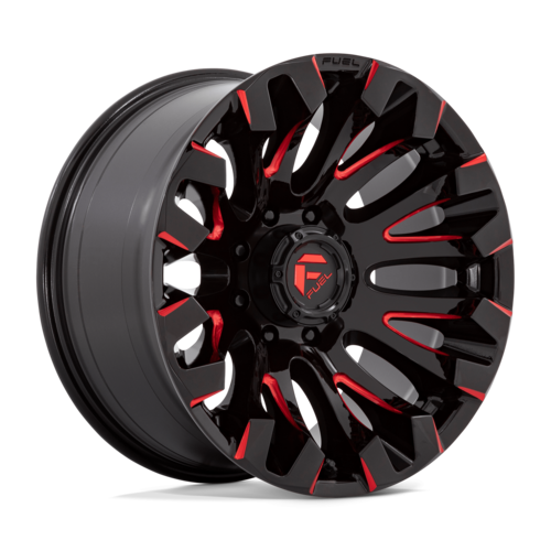 Fuel 1PC D829 Quake 20x10 Inch Gloss Black Milled Red Tint Wheel with -18 Offset and 8x170 Bolt Pattern