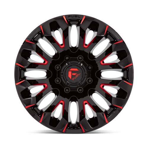 Fuel 1PC D829 Quake 20x10 Inch Gloss Black Milled Red Tint Wheel with -18 Offset and 8x170 Bolt Pattern