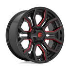 Fuel 1PC D712 RAGE 20x9 Gloss Black with Red Tint Wheel for 5x127 & 5x139.7 Bolt Patterns