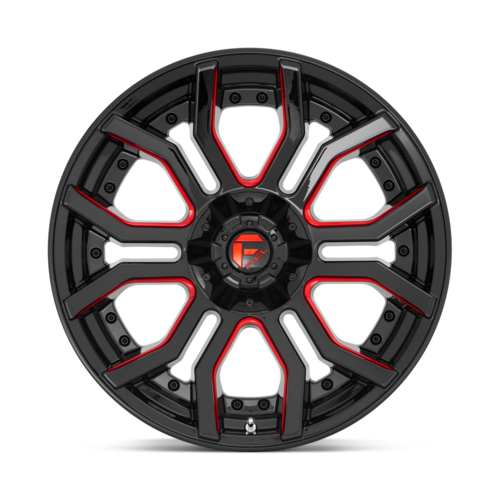 Fuel 1PC D712 Rage 20x10 Gloss Black with Red Tint Wheel with -18 Offset and 5x127/5x139.7 Bolt Pattern