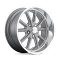 US Mag 1PC U111 Rambler 18x7 Inch Textured Gray Wheel with Diamond Cut Lip and 5x127 Bolt Pattern