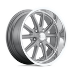 US Mag 1PC U111 Rambler 15x8 Inch Textured Gray Wheel with Diamond Cut Lip and 5x120.65 Bolt Pattern
