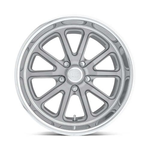 US Mag 1PC U111 Rambler 17x8 Inch Textured Gray Wheel with Diamond Cut Lip, 5x120.65 Bolt Pattern, +1 Offset, 72.56mm Center Bore