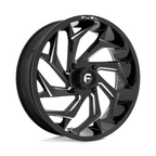 Fuel UTV D753 Reaction UTV 20x7 Gloss Black Milled Wheel with 4x156 Bolt Pattern and 132mm Center Bore