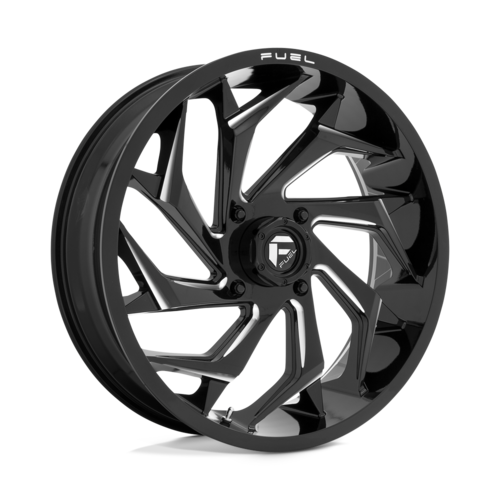 Fuel UTV D753 Reaction UTV 24x7 Gloss Black Milled Wheel with 4x156 Bolt Pattern and 13mm Offset