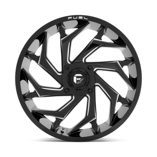 Fuel UTV D753 Reaction UTV 24x7 Gloss Black Milled Wheel with 4x156 Bolt Pattern and 13mm Offset