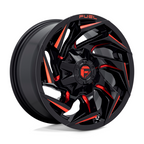 Fuel 1PC D755 Reaction 20x9 Black Gloss Milled with Red Tint Wheel