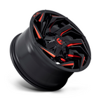 Fuel 1PC D755 Reaction 20x9 Black Gloss Milled with Red Tint Wheel