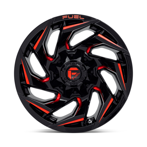 Fuel 1PC Reaction 20x10 Gloss Black Milled with Red Tint Wheel for 5x139.7/5x150 Bolt Pattern
