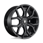 DUB 1PC S208 Royalty 22x9.5 Inch Gloss Black Alloy Wheel with 6x120/132 Bolt Pattern and +30 Offset