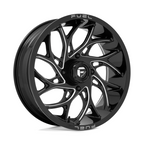Fuel UTV D741 Runner 20x7 Gloss Black Milled Wheel with 4x156 Bolt Pattern and 13mm Offset