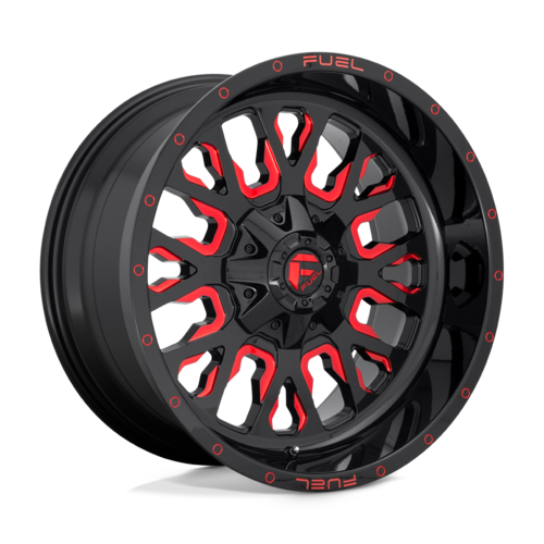 Fuel 1PC D612 Stroke 17x9 Inch Gloss Black Red Tinted Clear Wheel with 6x135/139.7 Bolt Pattern and 106.10 Center Bore