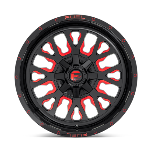 Fuel 1PC D612 Stroke 18x9 Black Gloss Wheel with Red Tinted Clear Finish