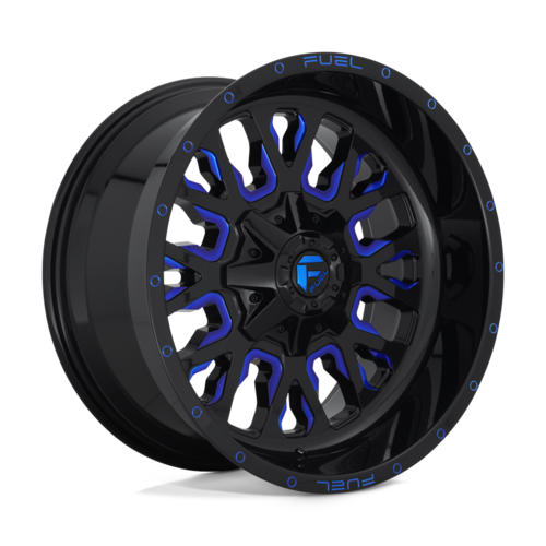 Fuel 1PC D645 Stroke 20x9 Inch Gloss Black Blue Tinted Clear Wheel with 6x120/139.7 Bolt Pattern and +20 Offset