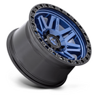 Fuel 1PC D813 SYNDICATE 17x9 Dark Blue with Black Ring Wheel with -12 Offset for 5x127 Bolt Pattern