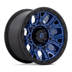 Fuel 1PC D827 Traction 17x9 Black with Blue Ring Wheel - 6x139.7 Bolt Pattern, +1 Offset