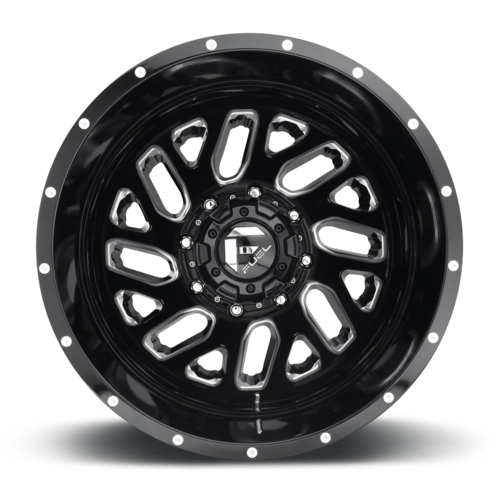 Fuel 1PC Triton D581 Wheel - 20x8.25 inch Gloss Black Milled with 8x165.1 Bolt Pattern and -240 Offset