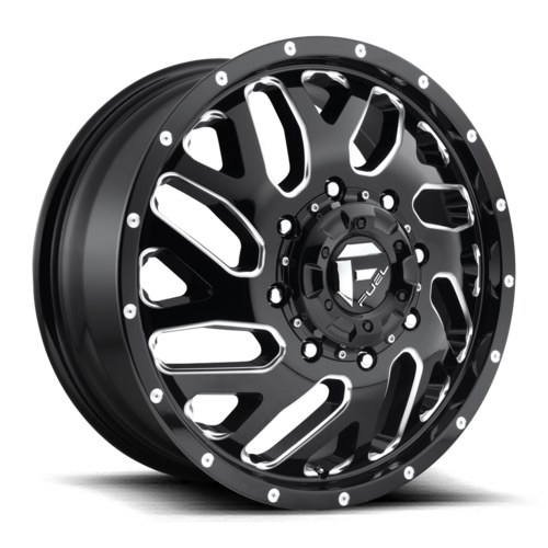 Fuel 1PC Triton D581 Alloy Wheel 22x8.25 Inches Gloss Black Milled Finish with 8x200 Bolt Pattern and 142mm Center Bore