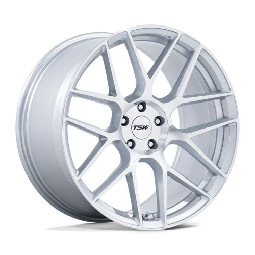 TSW LASARTHE 17x8 Wheel with 5x108 Bolt Pattern and Gloss Silver Machined Finish