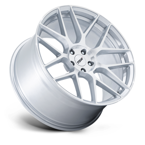 TSW LASARTHE 18x9.5 Inch Alloy Wheel with 5x120 Bolt Pattern and Gloss Silver Machined Finish