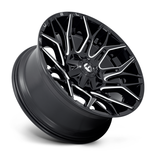 Fuel 1PC D769 Twitch 22x10 Black Glossy Milled Wheel with 8x180 Bolt Pattern and -18mm Offset