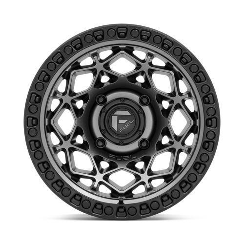 Fuel UTV D784 UNIT UTV 15x10 Gunmetal with Matte Black Ring Wheels