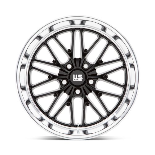 US Mag 1PC U138 Santa Cruz 20x8.5 Inch Gloss Black Wheel with Diamond Cut Lip and 5x127 Bolt Pattern