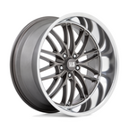 US Mag 1PC U139 Santa Cruz 22x10.5 Inch Anthracite Wheel with Diamond Cut Lip and 5x127 Bolt Pattern