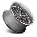 US Mag 1PC U139 Santa Cruz 22x10.5 Inch Anthracite Wheel with Diamond Cut Lip and 5x127 Bolt Pattern