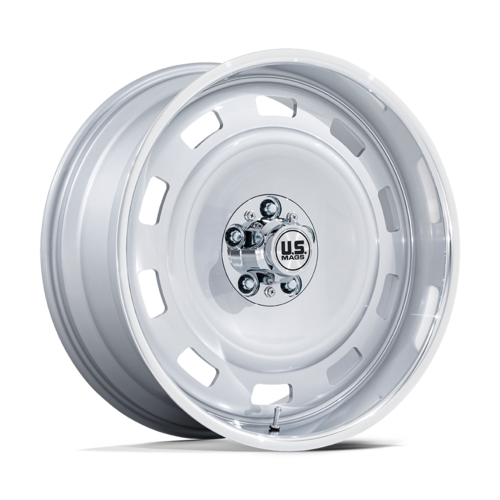 US Mag 1PC Scottsdale 22x10.5 Inch Silver Diamond Cut Lip Wheel with 5x127 Bolt Pattern and 78.10mm Center Bore