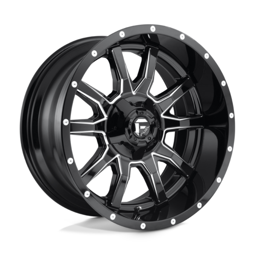 20-Inch Fuel 1PC D627 Vandal Gloss Black Milled Wheel with -18 Offset and 5x139.7/5x150 Bolt Pattern