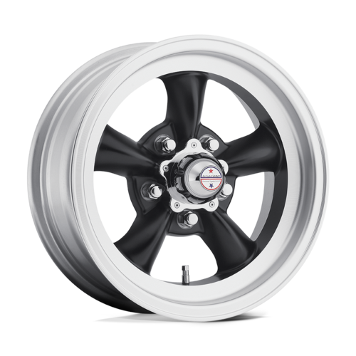 American Racing Vintage VN105D TT-D 15x4.5 Satin Black with Machined Lip Wheel with -15mm Offset and 5x114.3 Bolt Pattern