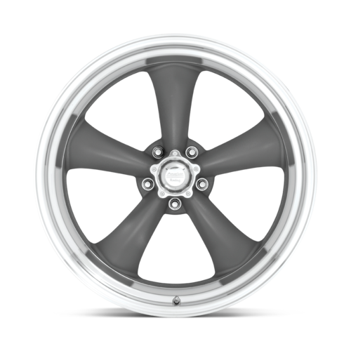 American Racing Vintage VN215 Classic Torq Thrust II 15x6 Inch Wheel with Machined Lip and Gray Finish