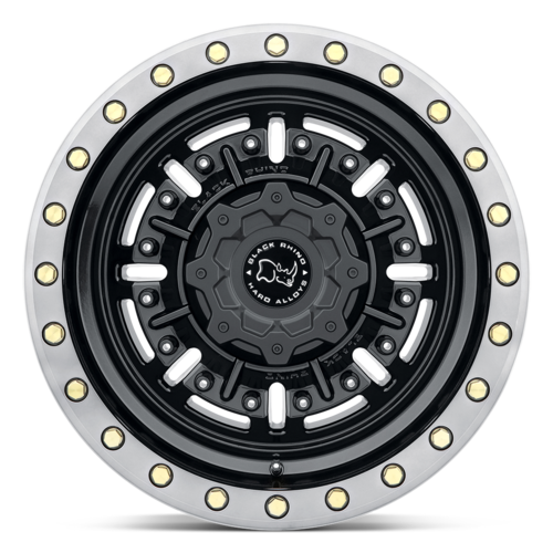 Black Rhino Hard Alloys BR Abrams 18x9.5 Inch Gloss Gun Black with Machined Dark Tint Wheel
