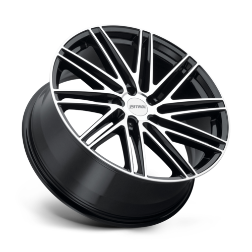 Petrol P1C 17x8 Inch Gloss Black Machined Face Wheel with 5x105 Bolt Pattern and +40 Offset