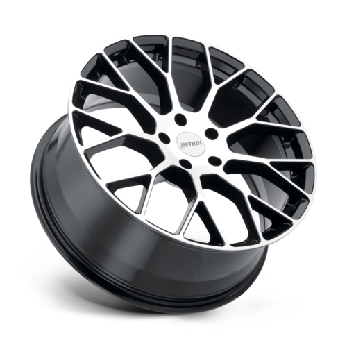 Petrol PE P2B 18x8 Inch Gloss Black Machined Face Wheel with 5x120 Bolt Pattern and +35 Offset