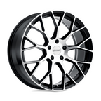 Petrol P2B 18x8 Inch Gloss Black Machined Cut Face Wheel with 5x108 Bolt Pattern and +40 Offset