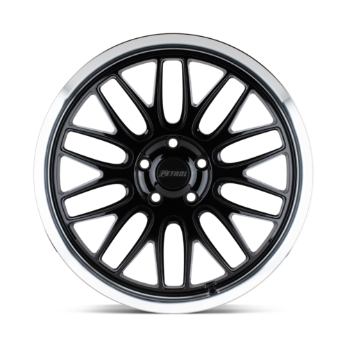 Petrol PE P4C 18x8 Inch Gloss Black Machined Cut Lip Wheel with 5x115 Bolt Pattern and +40 Offset