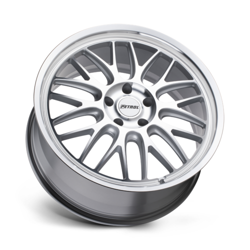 Petrol PE P4C 16x7 Silver Machined Face & Lip Wheel with 5x112 Bolt Pattern and +40 Offset