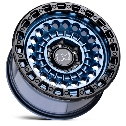 Black Rhino Hard Alloys BR Sentinel 17x8.5 Cobalt Blue with Black Ring - 5x127 Bolt Pattern, -18 Offset