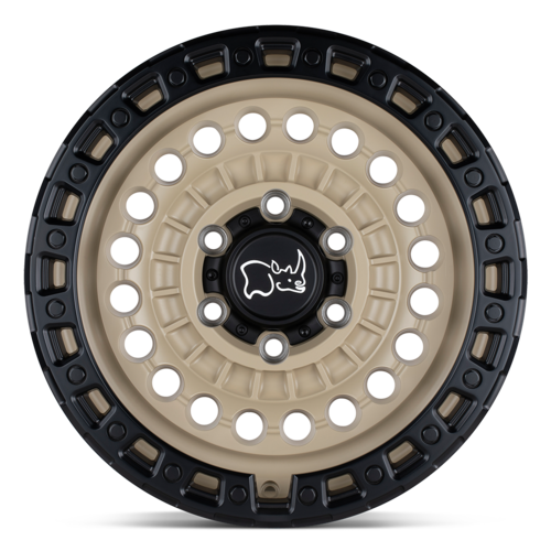 Black Rhino Hard Alloys Sentinel 20x9.5 Desert Sand with Black Ring Wheel with 8x165.1 Bolt Pattern and +12 Offset
